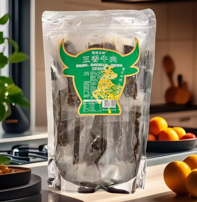 EOAGX云南西双版纳傣家特产雨林乡畔傣味麻辣五香牛蹄筋牛肉伴手礼 傣味牛肉五香味468克*1袋